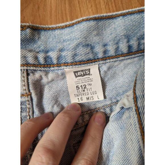 Levi's Jeans Vintage 512 Slim Fit Tapered Leg Rigid Denim Light Wash Misses 12L - Picture 10 of 11